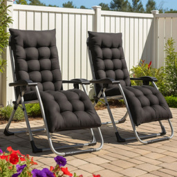 Neo Zero Gravity Black Reclining Sun Lounger with Padded Cushions - Size: 160 x 67.5 x 109cm - Wilko