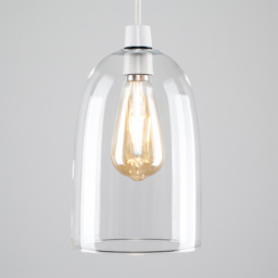 ValueLights Kira Glass Dome Shaped Ceiling Pendant Shade - Size: 24 x 15 x 15cm - Silver - Wilko - thumbnail 5