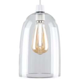 ValueLights Kira Glass Dome Shaped Ceiling Pendant Shade - Size: 24 x 15 x 15cm - Silver - Wilko