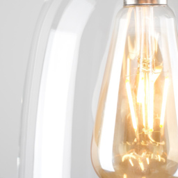 ValueLights Kira Glass Dome Shaped Ceiling Pendant Shade - Size: 24 x 15 x 15cm - Silver - Wilko - thumbnail 6