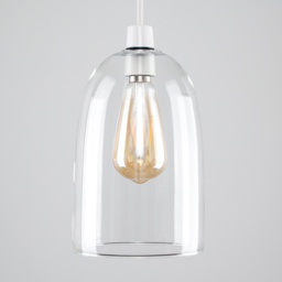 ValueLights Kira Glass Dome Shaped Ceiling Pendant Shade - Size: 24 x 15 x 15cm - Silver - Wilko - thumbnail 4