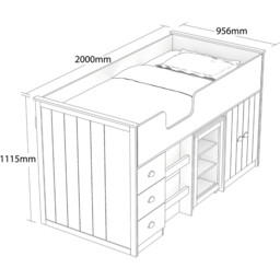 Lexington Cream Mid Sleeper Bed - Size: Single - Wilko - thumbnail 5