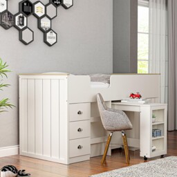 Lexington Cream Mid Sleeper Bed - Size: Single - Wilko - thumbnail 2