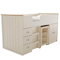 Lexington Cream Mid Sleeper Bed - Size: Single - Wilko - thumbnail 3