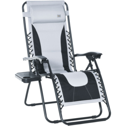 Outsunny Light Grey Zero Gravity Folding Recliner Chair - Size: 1 Seater - Wilko - thumbnail 3