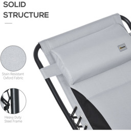 Outsunny Light Grey Zero Gravity Folding Recliner Chair - Size: 1 Seater - Wilko - thumbnail 7