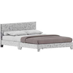 VIDA DESIGNS Victoria Double Silver Velvet Bed Frame - Wilko - thumbnail 3