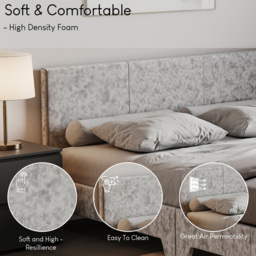 VIDA DESIGNS Victoria Double Silver Velvet Bed Frame - Wilko - thumbnail 7
