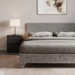 VIDA DESIGNS Victoria Double Silver Velvet Bed Frame - Wilko - thumbnail 4