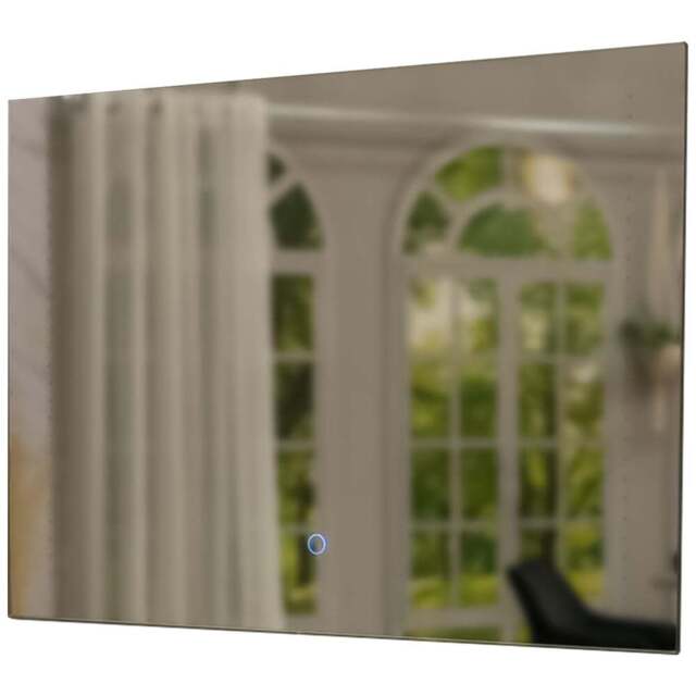 ValueLights Rectangular LED Strip Light Bathroom Mirror with Touch Control - Size: 50 x 2.5 x 70cm - Silver - Wilko - image 1