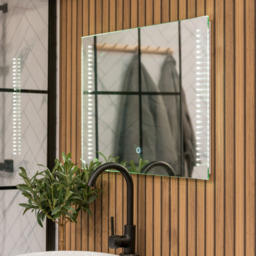 ValueLights Rectangular LED Strip Light Bathroom Mirror with Touch Control - Size: 50 x 2.5 x 70cm - Silver - Wilko - thumbnail 7