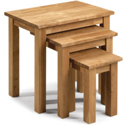 Julian Bowen Coxmoor Oak Nest of Tables Set of 3 - Size: 35 x 50 x 48cm - Wood - Wilko - thumbnail 3