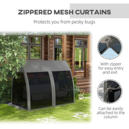 Outsunny 3 Seater Grey Garden Swing Chair with Mesh Canopy - Wilko - thumbnail 6