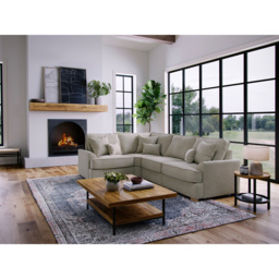 Alba City 5 Seater Stone Fabric Right Hand Corner Sofa - Beige - Wilko - thumbnail 7