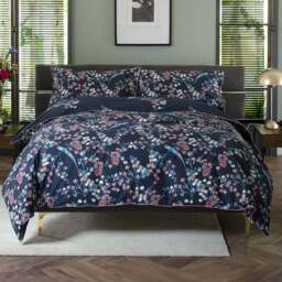 The Lyndon Company Night Bird Double 180 Thread Count Duvet Set - Blue - Wilko - thumbnail 1