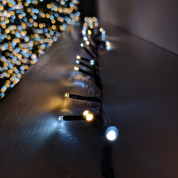 Samuel Alexander 2000 Cool and Warm White LED Multi-Function Green String Light 50m - Size: 5 x 5000 x 5cm - Wilko