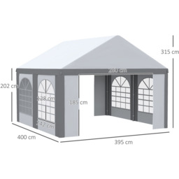 Outsunny 4x4m Gazebo Tent Grey - Size: 40 x 66 x 312cm - Wilko - thumbnail 6