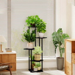 H&O Direct 5 Shelf Black Metal Plant Display Stand - Size: 95 x 39 x 30cm - Wilko - thumbnail 3