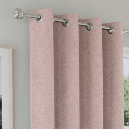 Enhanced Living Austin Blush Plain Thermal Blackout Eyelet Curtains 168 x 137cm - Size: W 168 x D 137cm - Wilko - thumbnail 4