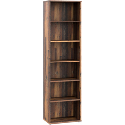 Florence Essential 5 Shelf Vintage Oak Narrow Bookcase - Brown - Furniture To Go - Wilko - thumbnail 3
