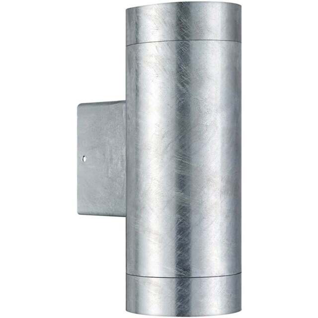 Nordlux Tin Maxi Galvanised Double Wall Light - Size: 20.5 x 7.5 x 20.5cm - Silver - Wilko - image 1