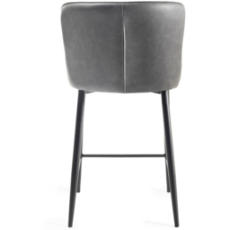 Bentley Designs Cezanne Set of 2 Dark Grey Faux Leather Upholstered Barstool - Size: 97 x 49 x 56cm - Wilko - thumbnail 6