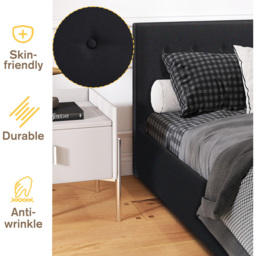 Brooklyn Double Black Fabric Storage Ottoman Bed - Wilko - thumbnail 7