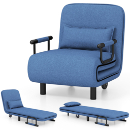 Costway Blue 3 in 1 Convertible Sofa Bed - Size: Single - Wilko - thumbnail 4