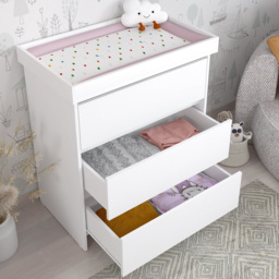 Shefa 880 3 Drawer White Kids Changing Unit - Size: 92 x 80 x 50cm - Wilko - thumbnail 6