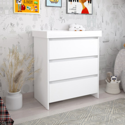 Shefa 880 3 Drawer White Kids Changing Unit - Size: 92 x 80 x 50cm - Wilko - thumbnail 7