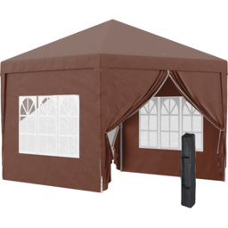 Outsunny 3 x 3m Coffee Party Canopy Tent with Carry Bag - Brown - Wilko - thumbnail 3