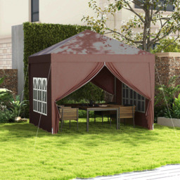 Outsunny 3 x 3m Coffee Party Canopy Tent with Carry Bag - Brown - Wilko - thumbnail 4