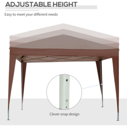 Outsunny 3 x 3m Coffee Party Canopy Tent with Carry Bag - Brown - Wilko - thumbnail 5