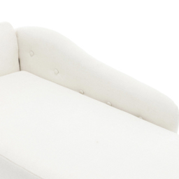 Living and Home White Left Hand Chenille Chaise Lounge with Storage - Size: Single - Cream - Wilko - thumbnail 4
