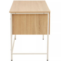 Premier Housewares Bradbury 2 Drawer Natural Oak Veneer Desk - Size: 120 x 60 x 76cm - Cream - Interiors by Premier - Wilko - thumbnail 7