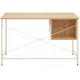 Premier Housewares Bradbury 2 Drawer Natural Oak Veneer Desk - Size: 120 x 60 x 76cm - Cream - Interiors by Premier - Wilko - thumbnail 6