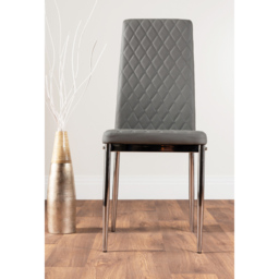 Furniturebox Fonti Valera 4 Seater Dining Set Grey and Chrome - Wilko - thumbnail 6