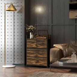 HOMCOM 4 Drawer Rustic Brown Chest of Drawers - Wilko - thumbnail 4