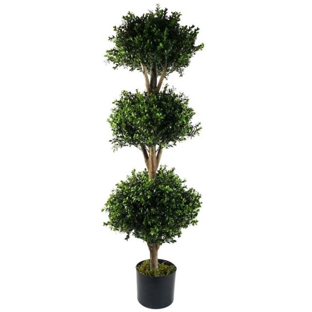 Botanik Buxus Triple Ball Artificial Tree 120cm - Size: 120 x 40 x 40cm - Green - Wilko - image 1