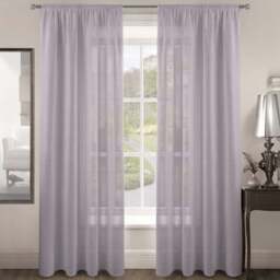 Velosso Riva Plain Mauve Slot Top Voile Panel Curtain 150 x 228cm - Size: W 150 x D 228cm - Purple - Wilko - thumbnail 1