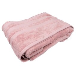 Turkish Cotton Dusky Pink Terry Dobby Bath Towel - Wilko - thumbnail 1
