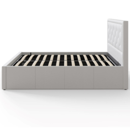 GFW Hollywood King Size White Gas End Lift Ottoman Bed with Buttoned Headboard - Wilko - thumbnail 4