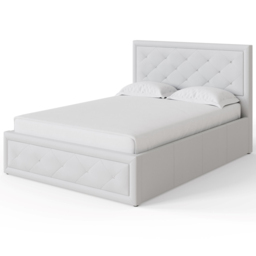 GFW Hollywood King Size White Gas End Lift Ottoman Bed with Buttoned Headboard - Wilko - thumbnail 7