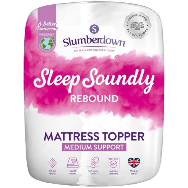 Slumberdown King Sleep Soundly Rebound Mattress Topper - White - Wilko - image 1