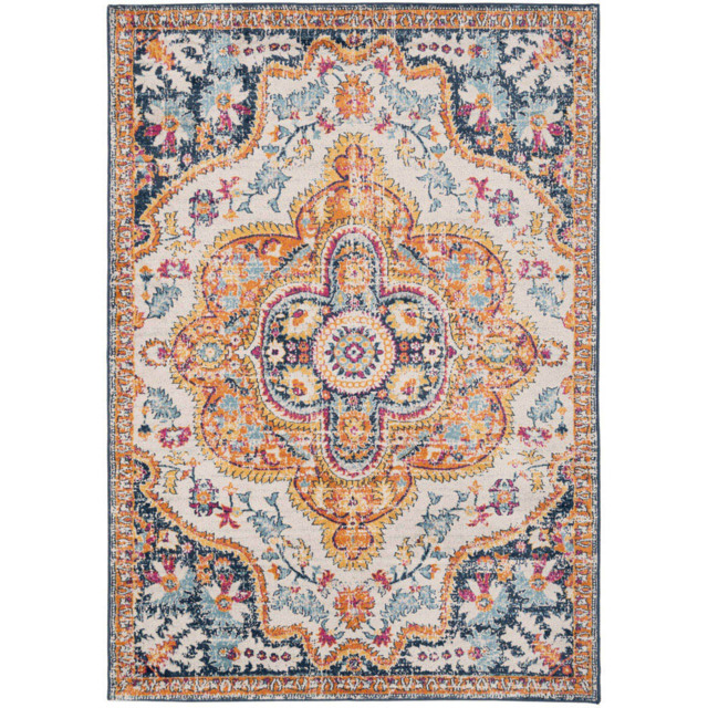 Kukoon Bold Multicolour Distressed Traditional Medallion Rug 290 x 200cm - Wilko - image 1