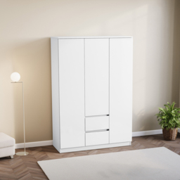 Vida Designs Glinton 3 Door 2 Drawer White Wardrobe - Size: 3 Door, 2 Drawer - Wilko - thumbnail 6