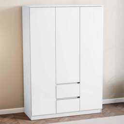 Vida Designs Glinton 3 Door 2 Drawer White Wardrobe - Size: 3 Door, 2 Drawer - Wilko - thumbnail 1