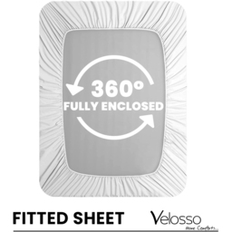 Velosso Microfibre Double White Fitted Sheet - Wilko - thumbnail 5
