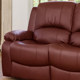 Glendale 3 Seater Burgundy Bonded Leather Manual Recliner Sofa - Red - Artemis Home - Wilko - thumbnail 3