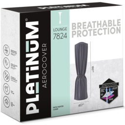 Platinum AeroCover Polyester Cylinder Breathable Patio Heater Cover - Size: 180 x 53 x 53cm - Grey - Wilko - thumbnail 3